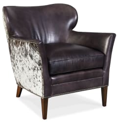 Kato - Leather Club Chair With Salt Pepper HOH