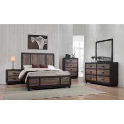Harlington - Full Panel 5 Piece Bedroom Set - Dark Chocolate