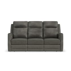 Maxwell - Power Reclining Sofa With Power Headrests And Lumbar - Cinder