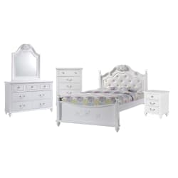 Alana - Full Platform 5 Piece Bedroom Set - White