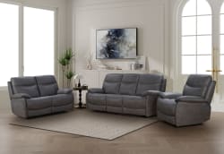 Henderson - Sofa-Recliner With Power Headrest And Power Lumbar - Bluegray