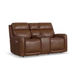Alister - Power Gliding Loveseat With Console, Power Headrests & Lumbar - Sedona
