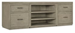 Linville Falls - 84" Credenza With Two Files And Open Desk Cabinet - Gray