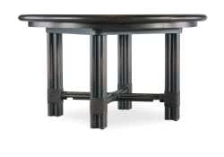 Retreat - Pole Rattan Round Dining Table With 1-20in Leaf - Dark Brown