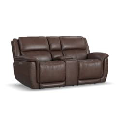Beau - Power Reclining Loveseat With Console & Power Headrests - Sable