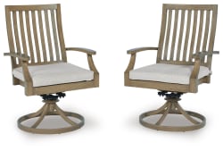 Rainier Ranch - Swivel Chair With Cushion (Set of 2) - Brown / Beige