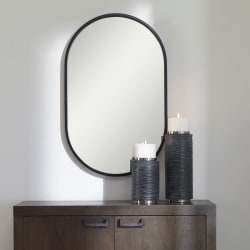 Varina - Minimalist Oval Mirror - Black