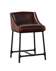 Counter Stool - Iron Pipe - Dark Brown