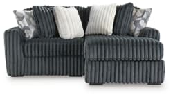 Midnight-Madness - 2-Piece Sectional With RAF Corner Chaise - Gunmetal