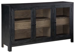 Lenston - Black / Gray - Accent Cabinet with 3 Doors
