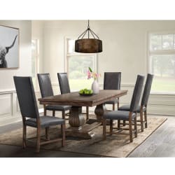 Gramercy - 7 Piece Dining Set-Table And Six Tall Back Chairs - Chocolate