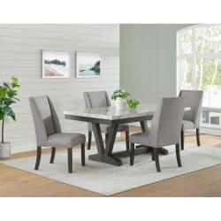 Everdeen - 5 Piece Dining Set Table with Four Chairs - Charcoal