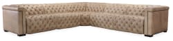 MS - Savion Grandier 5-Piece Power Headrest Sectional With 2 Power Recline - Light Brown