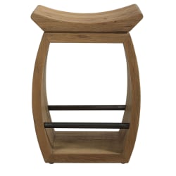 Connor - Modern Wood Counter Stool - Light Brown