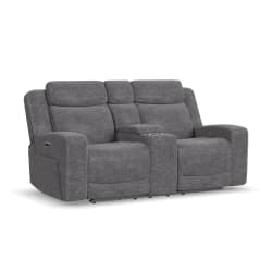 Ridge - Power Reclining Loveseat With Console & Power Headrests - Granite