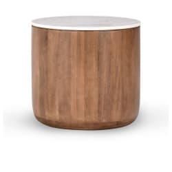 Josie - Round End Table - Umber/Marble