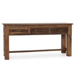 Ezra - Reclaimed Wood 3 Drawer Console Table - Natural