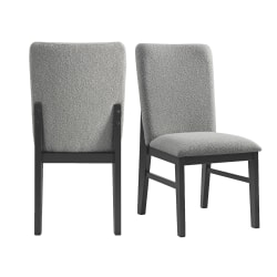 Portland - Side Chair With Gray Fabric PGY1113-4 (Set of 2) - Black