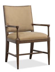 Cashiers - Arm Leather Chair - Chestnut / Vintage Ecru