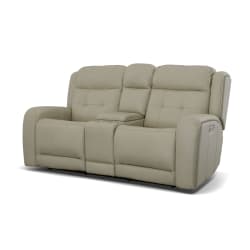 Grant - Power Reclining Loveseat With Console & Power Headrests - Ivory