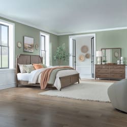Hickory Grove - 3 Piece Bedroom Set (California King Panel Bed, Dresser & Mirror) - Brown