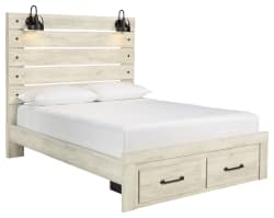 Cambeck - Queen Panel Bed With 2 Storage Drawers - Whitewash