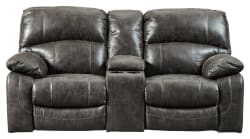 Dunwell - Steel - PWR REC Loveseat/Con/Adj HDRST