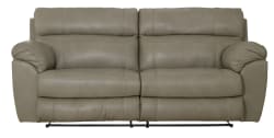 Costa - Top Grain Italian Leather Lay Flat Reclining Sofa - Putty