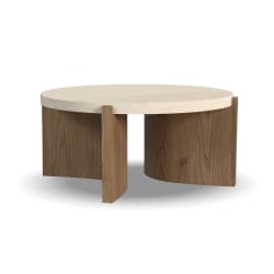 Eclipse - Round Coffee Table - Light Brown / Beige