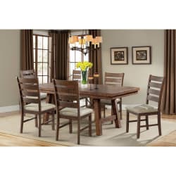 Jax - 7 Piece Dining Set - Table, 6 Ladder Side Chairs - Smokey Walnut