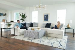 Polaris Modular Sectional - Fabric Cocktail Ottoman - White