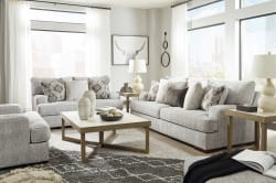 Mercado - Pewter - 4 Pc. - Sofa, Loveseat, Chair and a Half with Ottoman