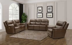 Kaden - Console Loveseat With Power Recline, Power Headrests And Power Lumber - Brown