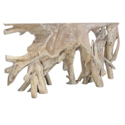 Cypress - 59-60" Root Console Table - Natural White Wash