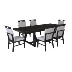 Transcend - 7 Piece Standard Height Dining Set (Table And Six Chairs) - Charcoal