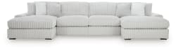 Stupendous - 4-Piece Sectional With Double Chaise - Alloy