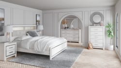 Altyra - 5 Pc. - Dresser, Mirror, King Panel Bookcase Bed - White
