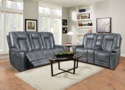 Sanibel - Power Console Loveseat Wall Prox. Recliner With Power And Power Headrest And Lumbar, Wireless Charger (Layflat) - Storm