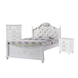 Alana - Full Platform 3 Piece Bedroom Set With Storage Trundle - White