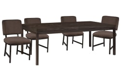 Modern Mosaic - Leg Dining Table With 4 Side Chairs - Brown
