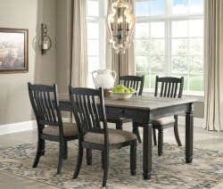 Tyler Creek - Dark Gray - 5 Pc. - Dining Room Table, 4 Side Chairs