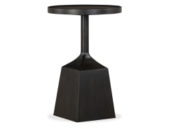 Lindon - Dark Round Pedestal Accent End Table - Coffee Bean