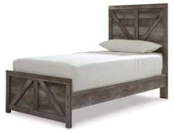 Wynnlow - Twin Crossbuck Panel Bed - Gray