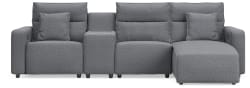 Modmax II - 4-Piece Power Reclining Sectional With RAF Press Back Power Chaise And Console - Salt And Pepper