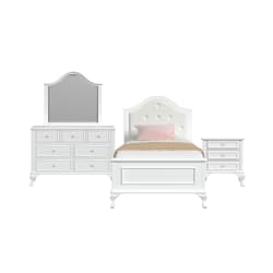 Jesse - Twin Panel 4 Piece Bedroom Set - White