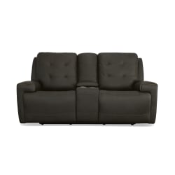 Iris - Power Reclining Loveseat With Console & Power Headrests - Charcoal