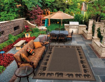 Couristan Recife Elephant Cocoa/Black