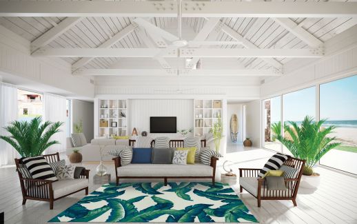 Couristan Covington Palm Leaves Green