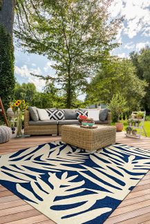 Couristan Covington Palms Navy