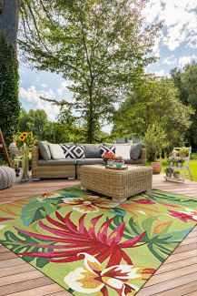 Couristan Covington Painted Fern Fern/Red